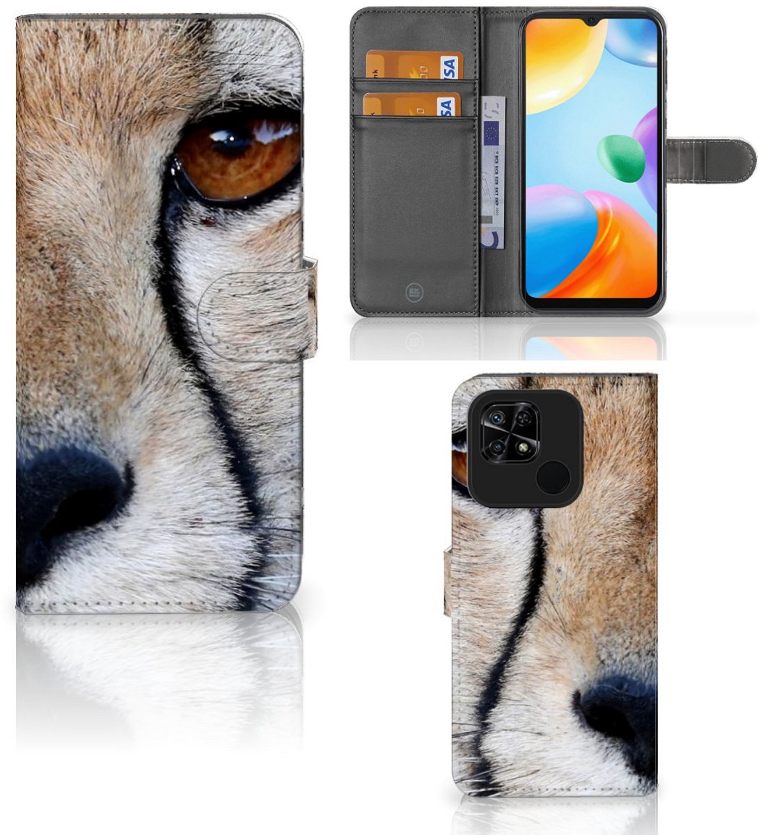 Xiaomi Redmi 10C Telefoonhoesje met Pasjes Cheetah