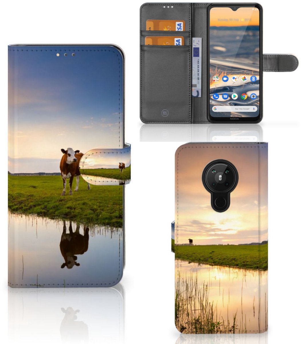 Nokia 5.3 Telefoonhoesje met Pasjes Koe