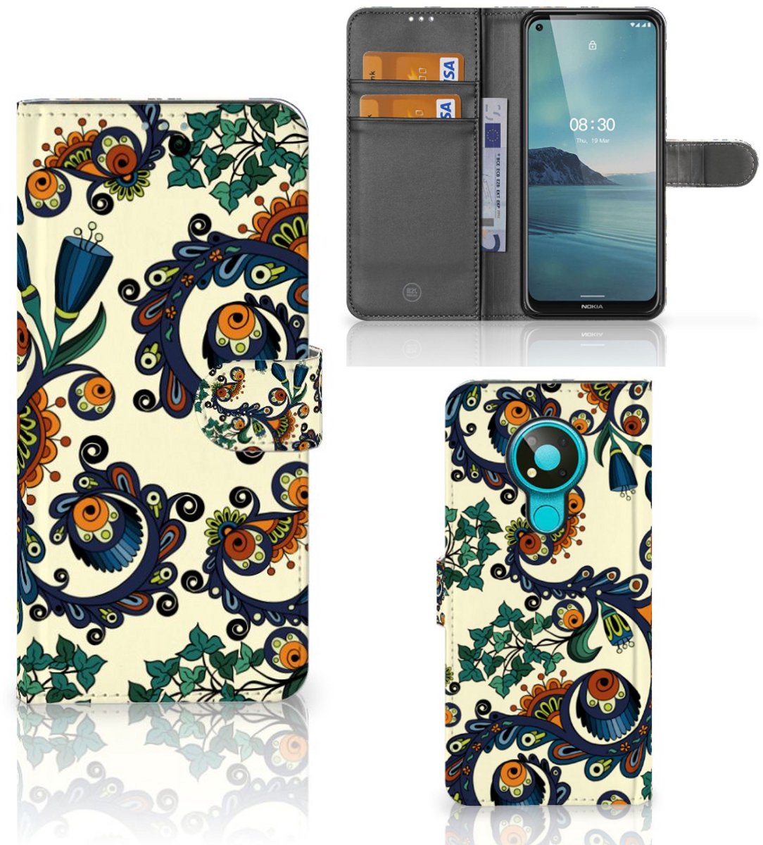 Wallet Case Nokia 3.4 Barok Flower
