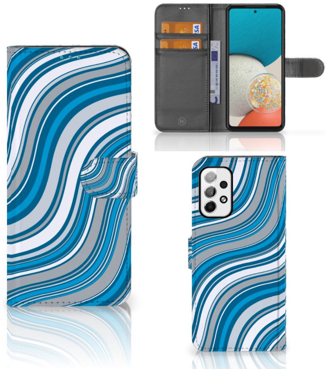 Samsung Galaxy A73 5G Telefoon Hoesje Waves Blue