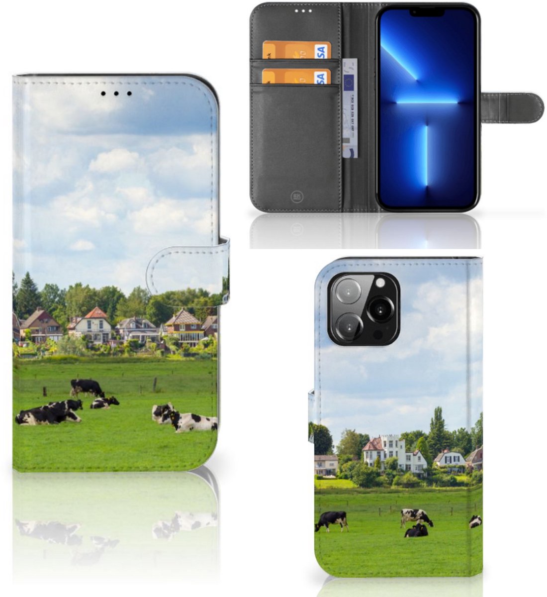 iPhone 13 Pro Max Telefoonhoesje met Pasjes Koeien