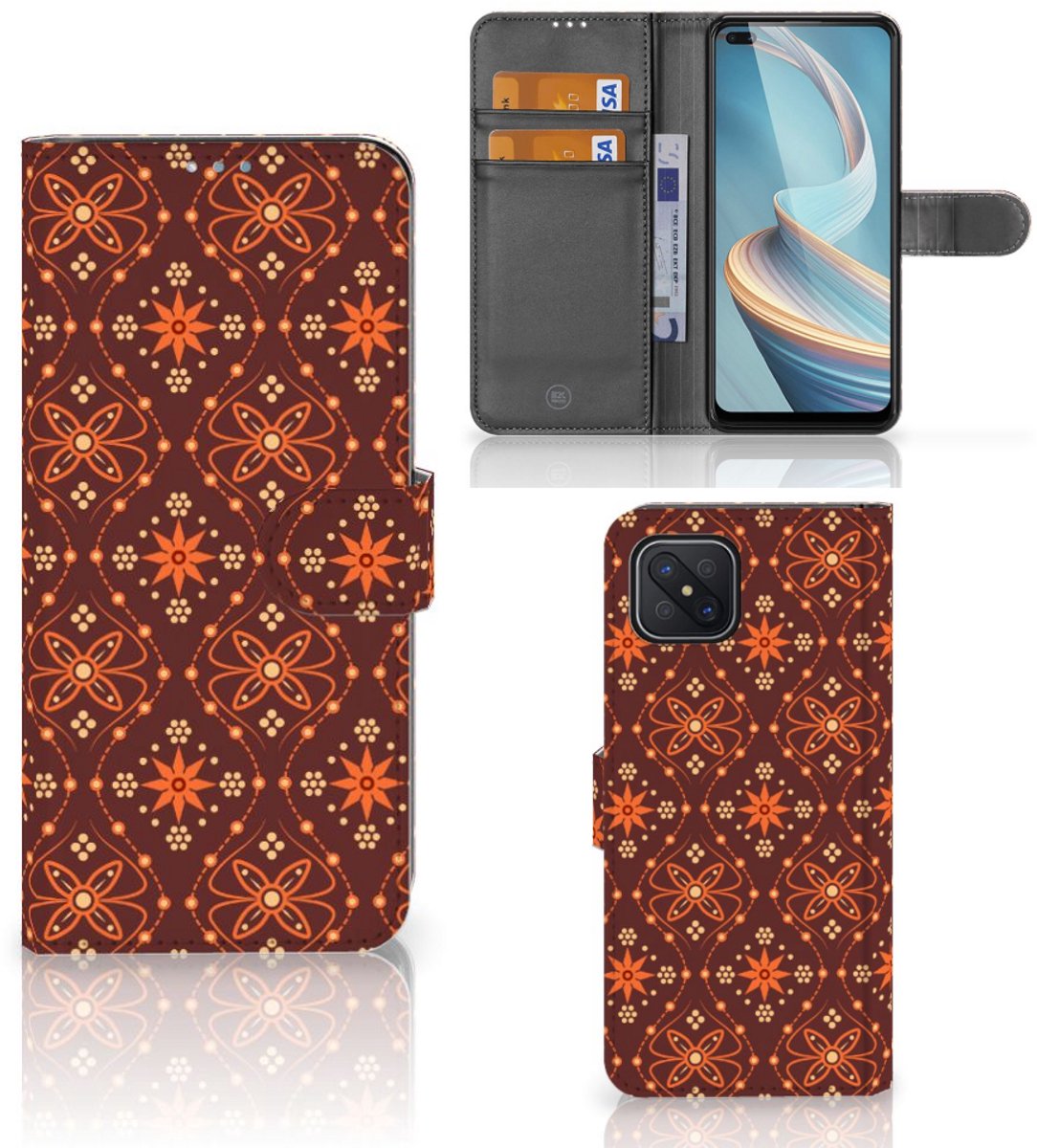 OPPO Reno4 Z Telefoon Hoesje Batik Brown
