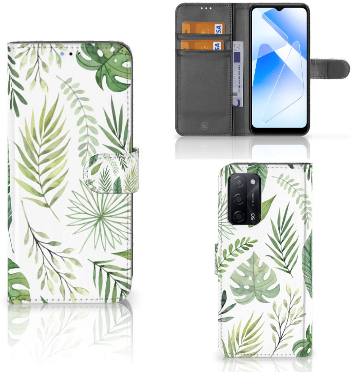OPPO A16/A16s/A54s Hoesje Leaves