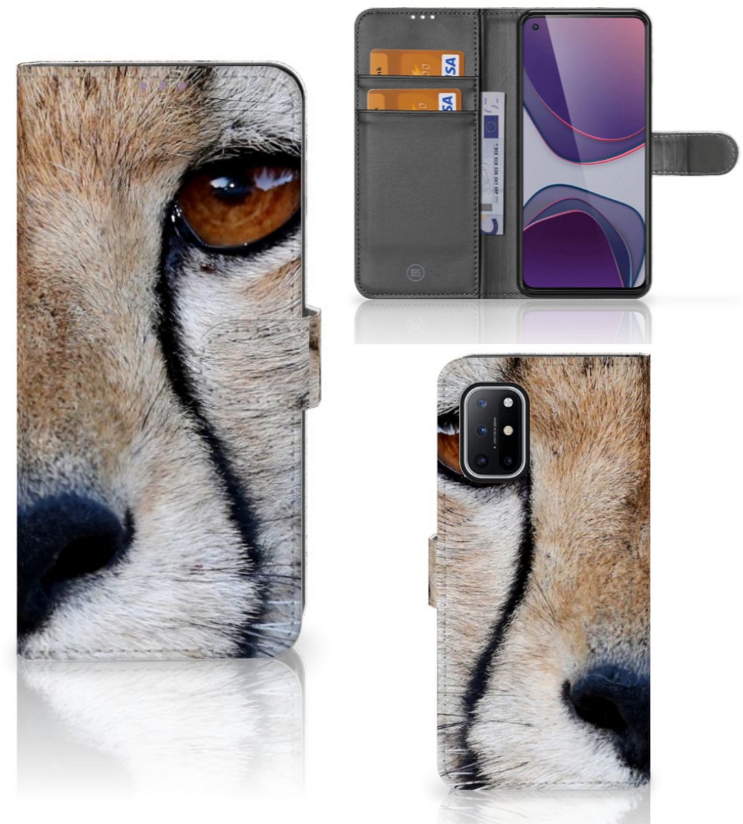 OnePlus 8T Telefoonhoesje met Pasjes Cheetah