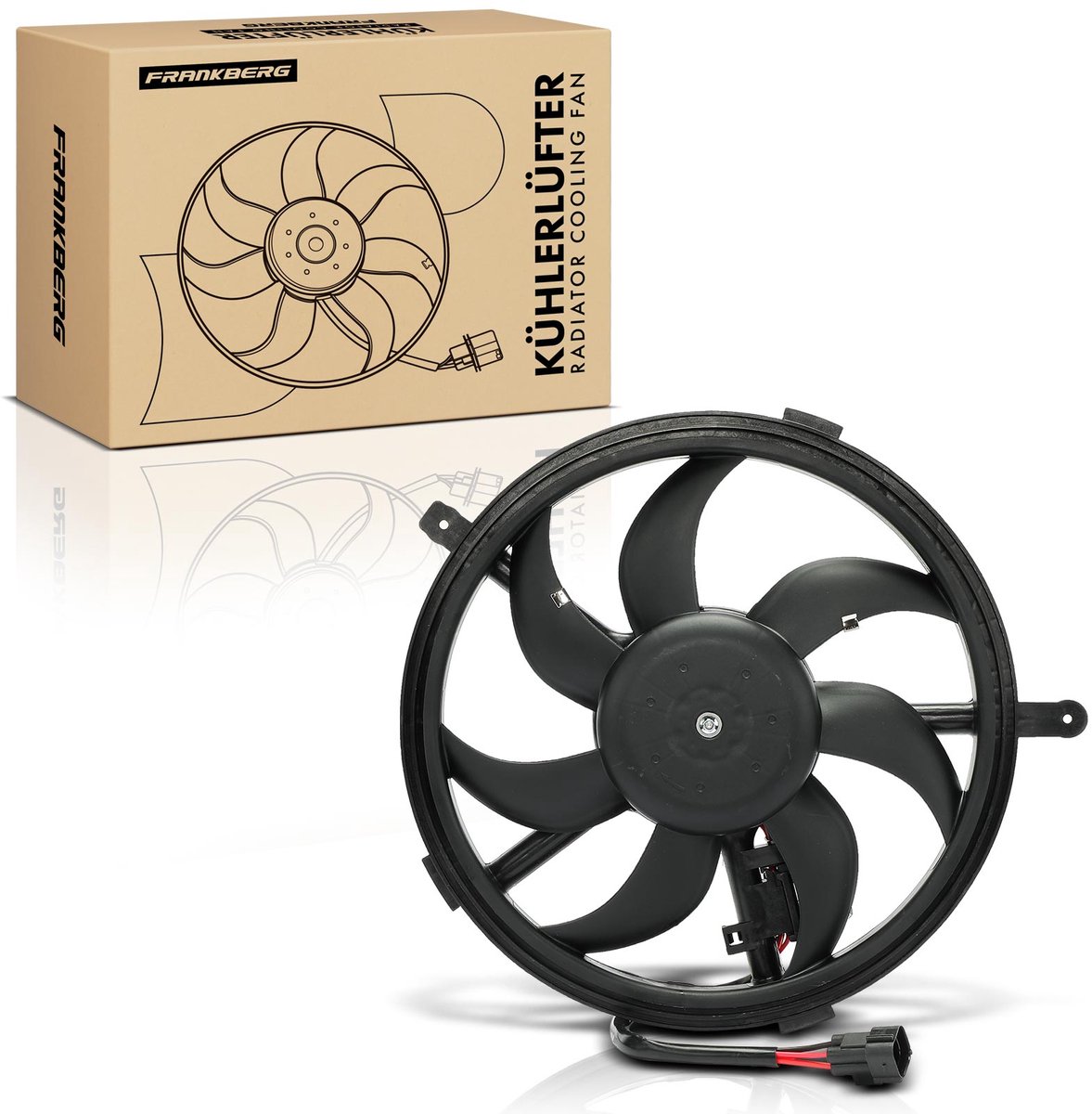 Frankberg 1x Motorradiateur Enkele ventilator