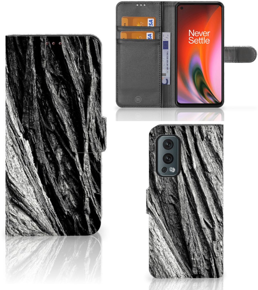 Book Style Case OnePlus Nord 2 5G Boomschors Grijs