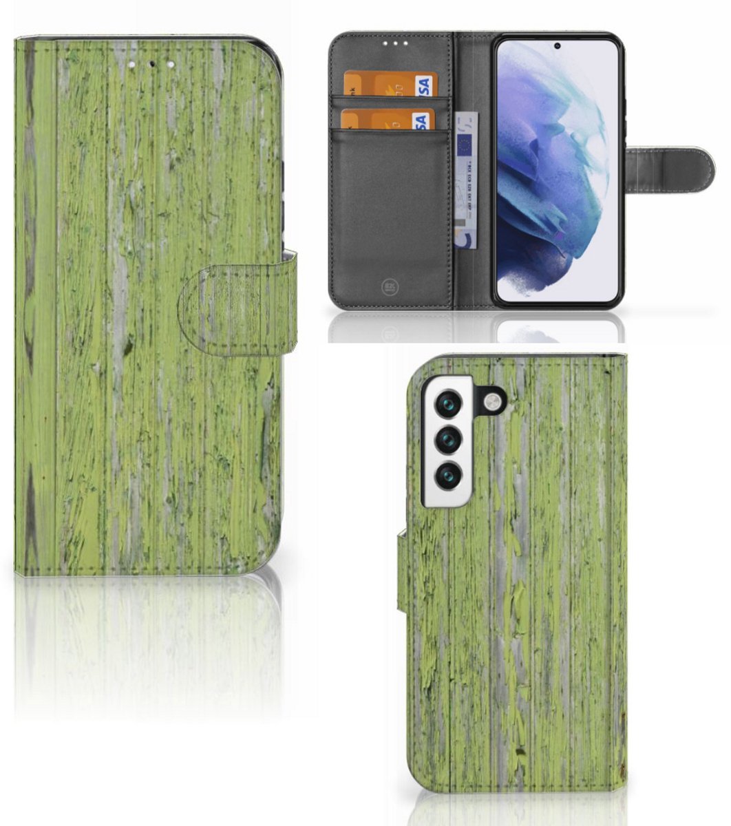 Samsung Galaxy S22 Book Style Case Green Wood