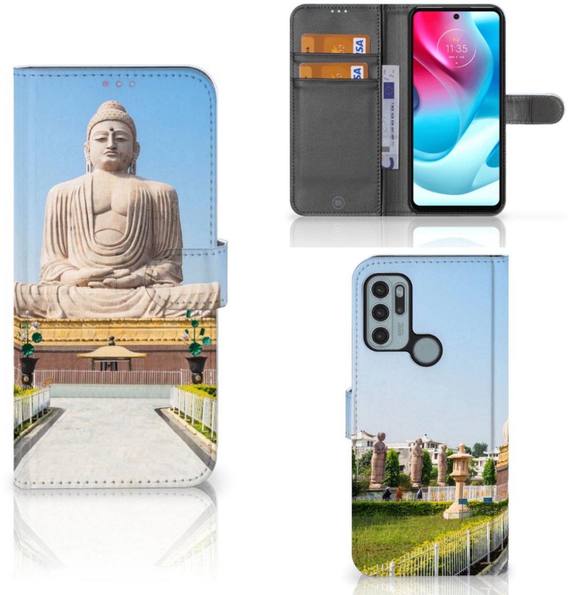 Motorola Moto G60s Flip Cover Boeddha