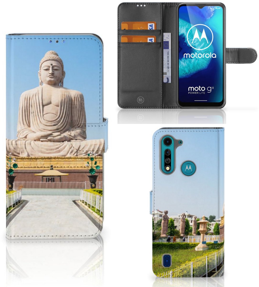 Motorola G8 Power Lite Flip Cover Boeddha