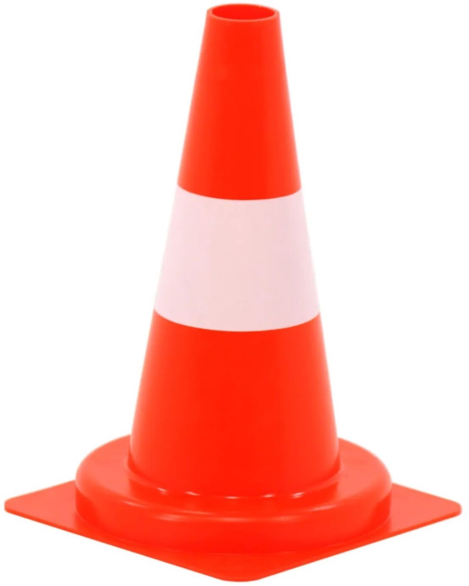 ARBOcentrum - Verkeerskegel oranje wit - zacht soepel - 30 cm