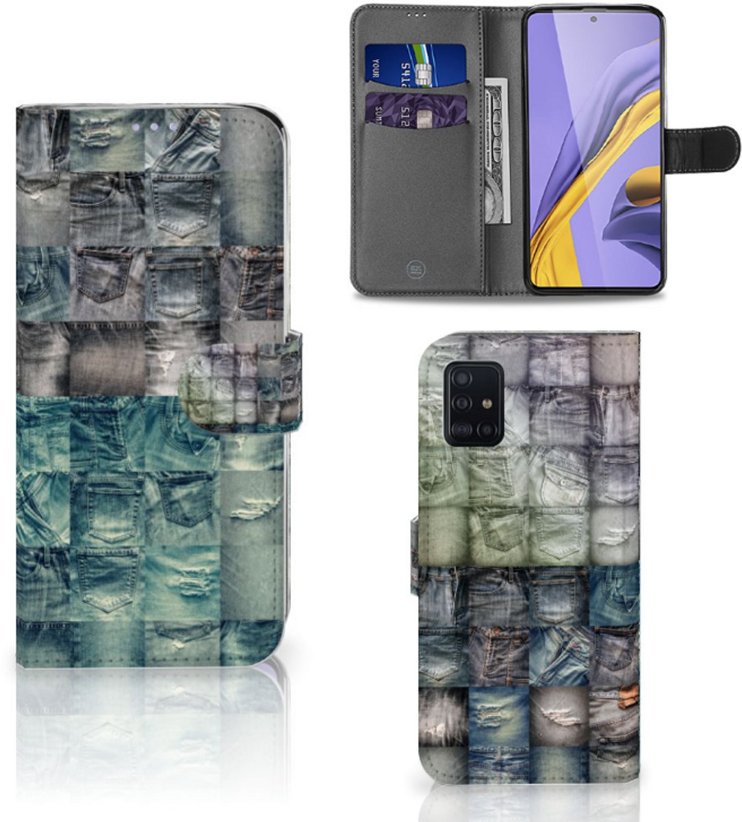 Wallet Case met Pasjes Samsung Galaxy A51 Spijkerbroeken