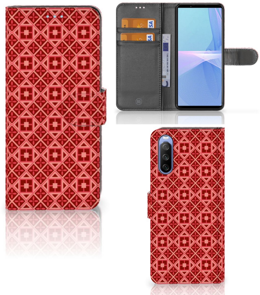 Sony Xperia 10 III Telefoon Hoesje Batik Rood