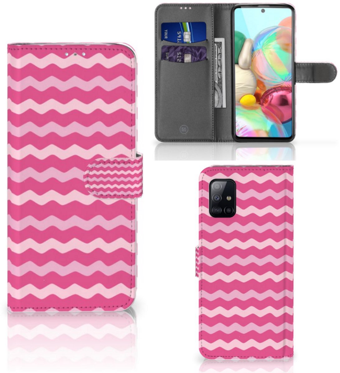 Samsung Galaxy A71 Telefoon Hoesje Waves Pink