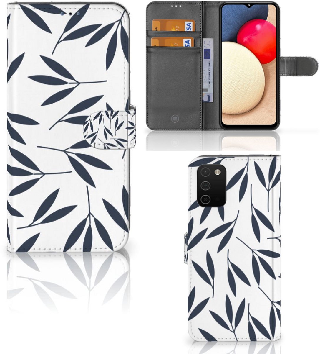 Samsung Galaxy A03s Hoesje Leaves Blue