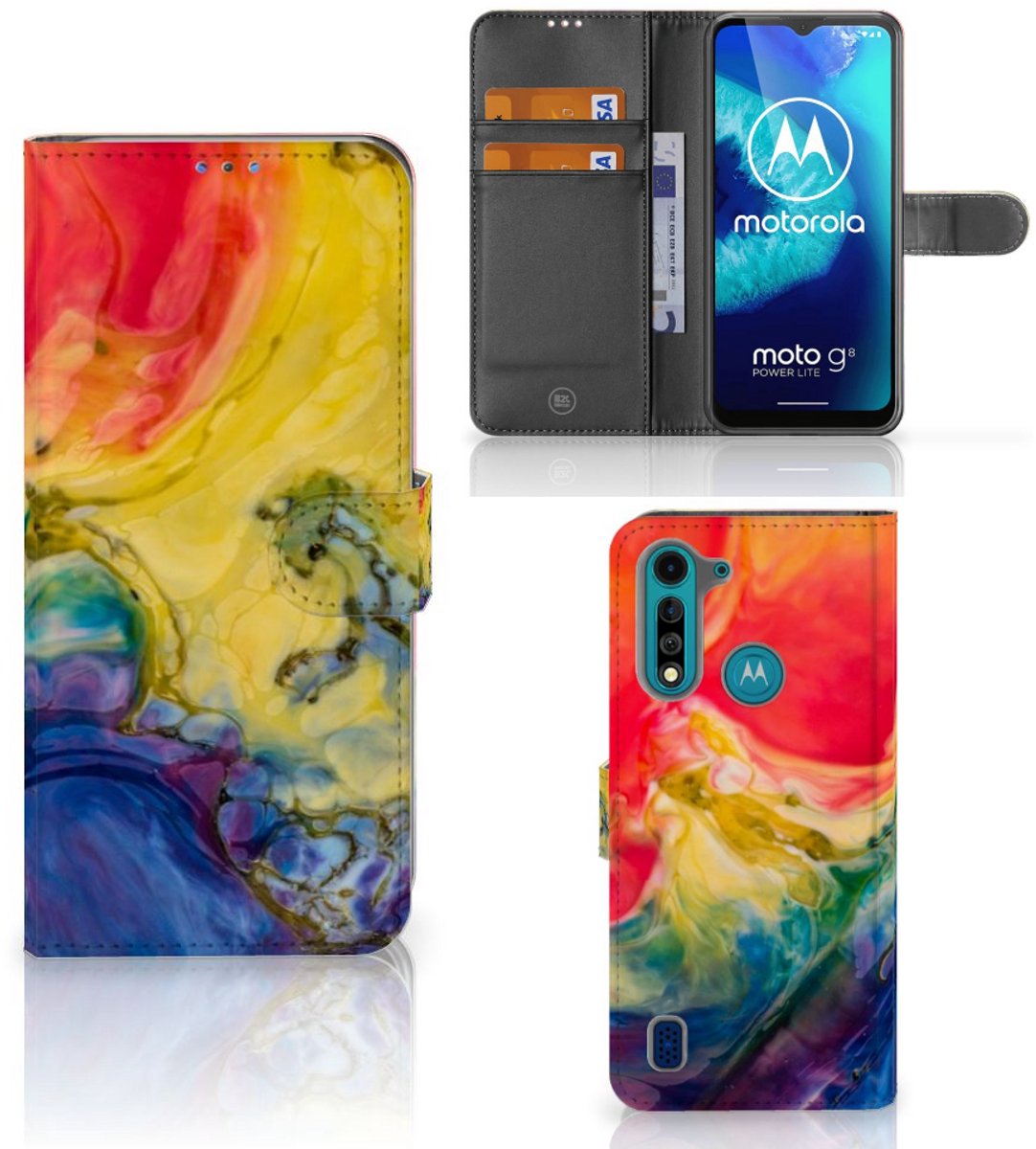 Hoesje Motorola G8 Power Lite Watercolor Dark