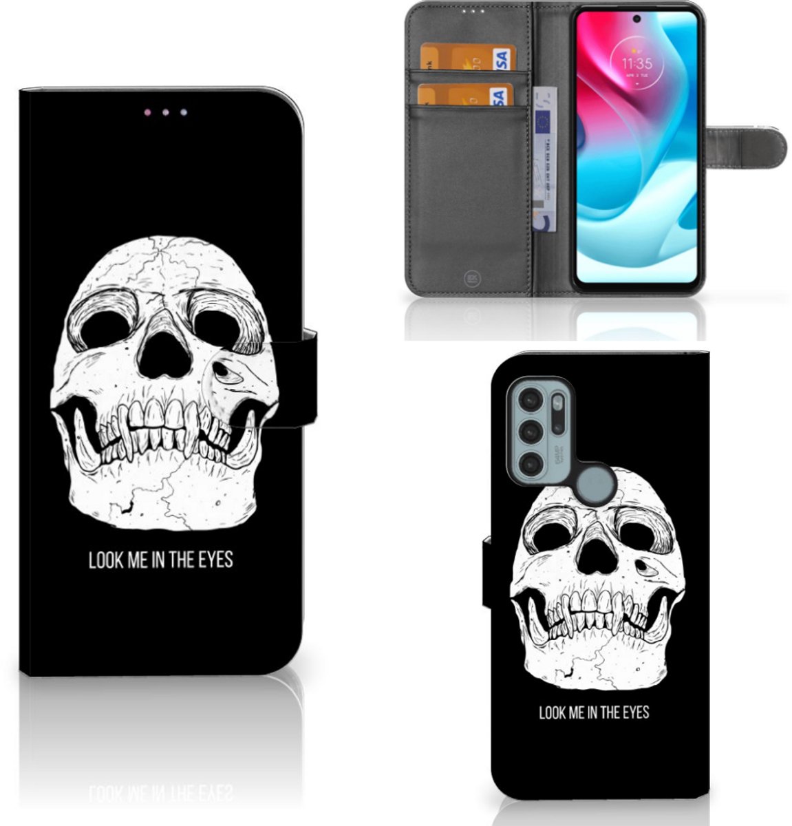 Telefoonhoesje met Naam Motorola Moto G60s Skull Eyes