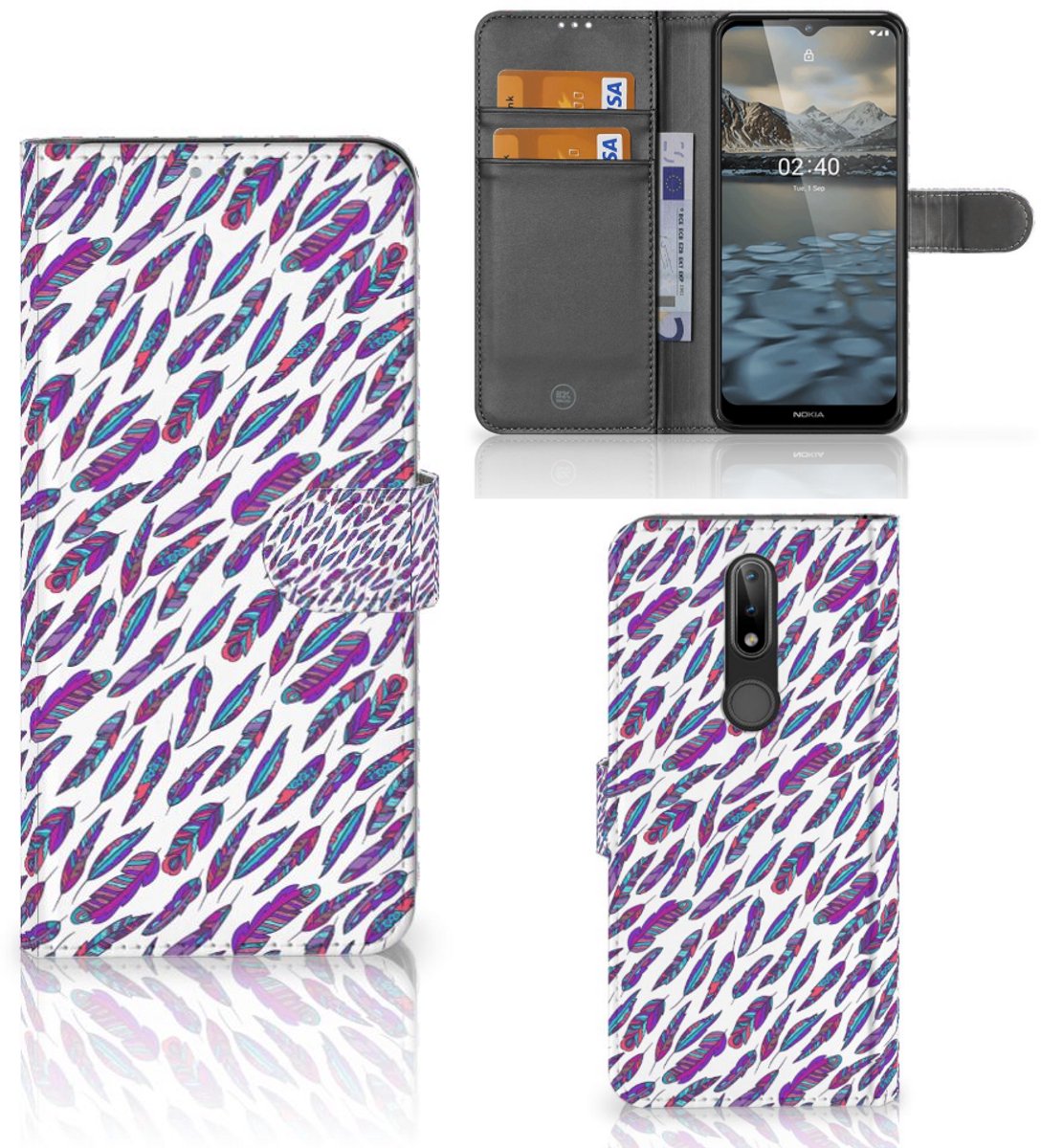 Nokia 2.4 Telefoon Hoesje Feathers Color