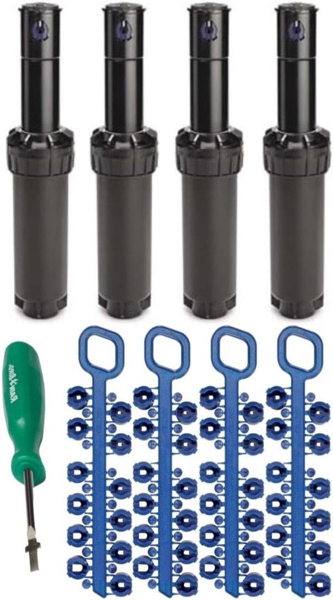 Rotor Sproeiers - Gazon Besproeiers - Gazon Beregenen - Rain Curtain Technologie - 4 inch - Zwart