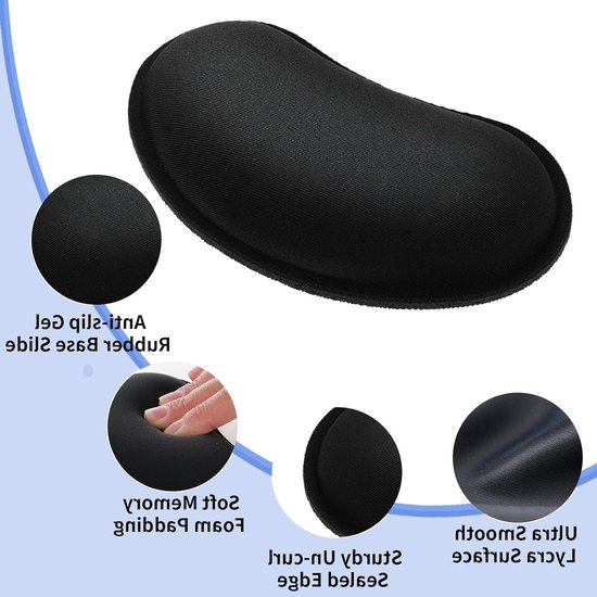 Ergonomische Polssteun voor Bureau, Geheugenfoam voor Hand- en Armpijn, Comfortabel Typen en Gamelen met Ondersteuning — afbeelding 2