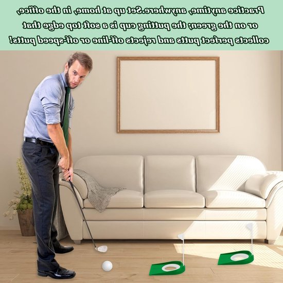 Golf Putting Cup Set met Vlaggen - Ideale Golf Oefenhulpmiddelen voor Binnen en Buiten, Perfect voor Thuis en Tuin van Merkloos — afbeelding 4