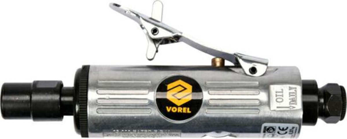Vorel 81107 Pneumatische Rechte Slijper - 25.000 RPM - 6 mm Spantang - 6.3 bar - Lichtgewicht 0.38 kg