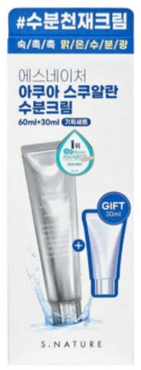 S.NATURE Aqua Squalane - Oogcrème - Hydraterend - Anti-wallen & donkere kringen - Verstevigend met peptiden & cafeïne - 60ml + 30ml set