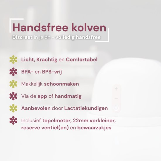 Youha - Elektrische draadloze borstkolf met app - dubbelzijdig kolven - Gen 2 - oplaadbare draagbare borstkolf - draadloze borstkolven - BPA vrij - geen snoeren - 22mm & 24mm - borstvoeding - set 2 - breast pump - Inclusief E-book over borstvoeding! van Youha — afbeelding 4