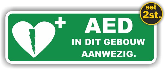 AED présent dans cet ensemble d'autocollants de construction 2 pièces