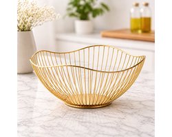 By Viento Luxe Gouden Fruitschaal – Metalen Fruitmand – Mode