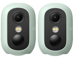 eufy Security eufyCam C35 - 2 stuks , Groen, Draadloze Beveiligingscamera, Voor Buiten en Binnen, Magnetische Bevestiging, Kleurennachtzicht, Lokale Opslag, Geen Maandelijkse Kosten, IP67, Gezichtsherkenning