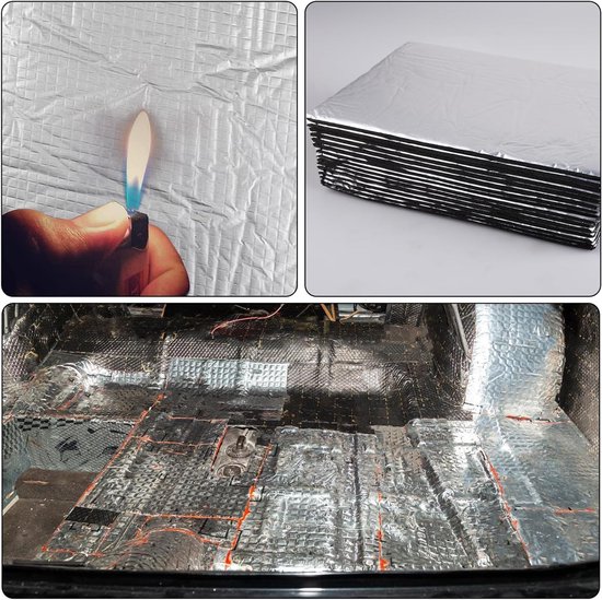 15 stuks zelfklevende isolatiematten voor auto: 250 x 180 x 5 mm, geluidsisolatie, anti-dreun, vocht- en waterbestendig — afbeelding 2