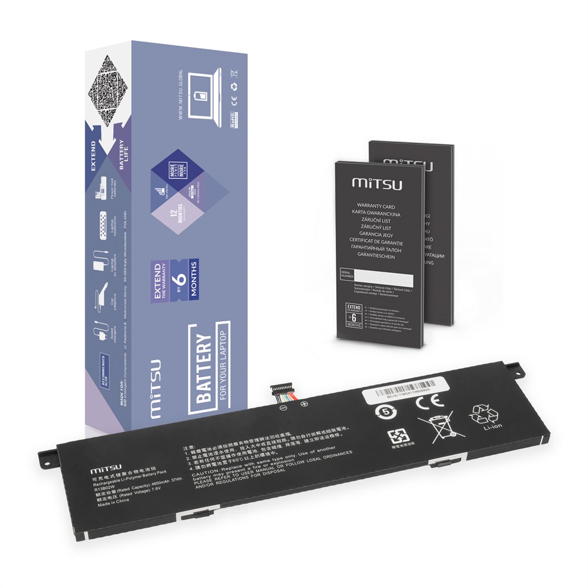 Mitsu Xiaomi Mi Air Serie - Laptopbatterij - R13B01W - R13B02W - 2018
