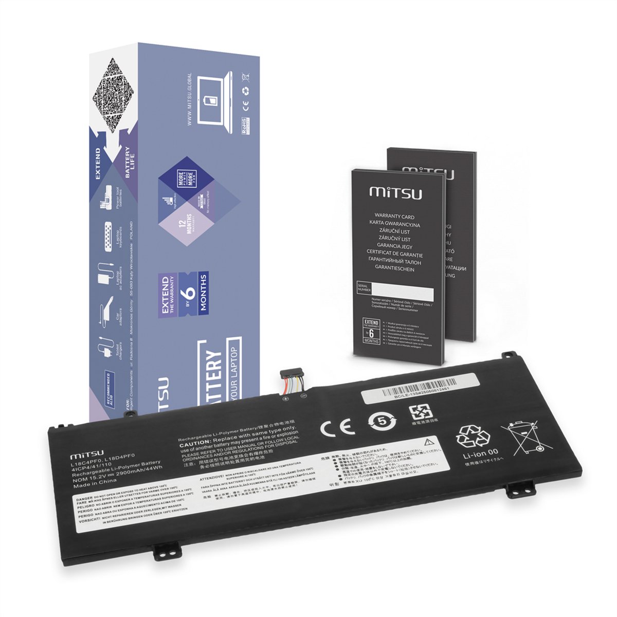 Mitsu - Bateria voor Lenovo ThinkBook 13S/14S - Duurzaam - Hoge Capaciteit