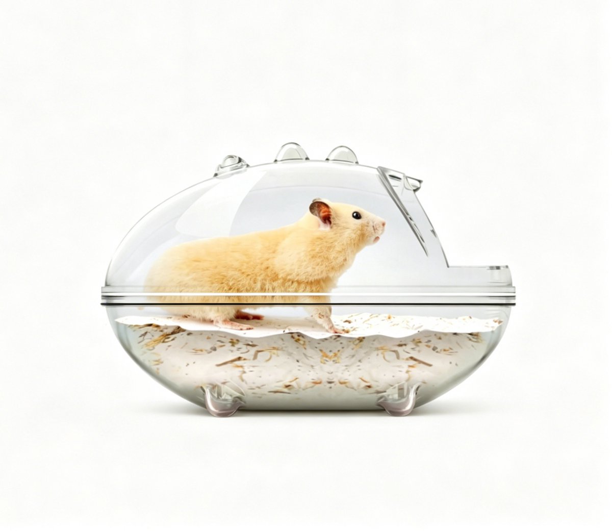 carmdering - Hamster Huis - Hamster Speelgoed - Accessoire - Wolkvormig houten huisje met ladder - Handgemaakt, glad en veilig - Halfopen schuilplaats, comfortabel - Geschikt voor hamsters, gerbils, chinchilla's en papegaaien