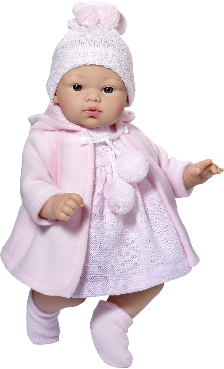 Asi babypop Koke 36cm - roze duffeljas pop speelgoed.