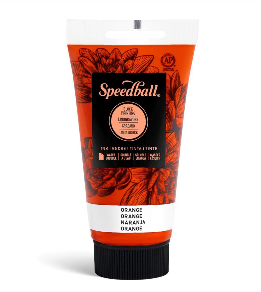 Water-soluble bloc printing ink orange - Speedball