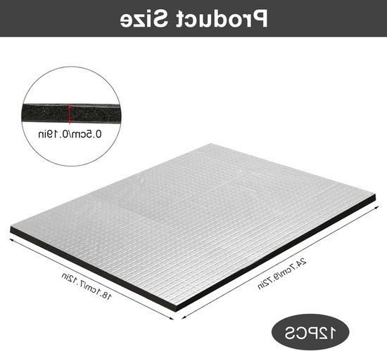 12 Stuks Geluidsisolatie Mat voor Auto - Zelfklevende Aluminium Butyl Mat 250 x 180 x 5mm, Waterdicht en Effectieve Isolatie van Merkloos — afbeelding 5