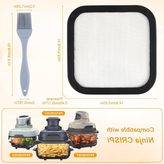 RVS Spatdeksel voor Airfryer, Fijnmazig Vet Spatdeksel, Herbruikbare Keukenaccessoires voor Gezond Koken, Bescherming tegen Spatten en Vet — afbeelding 2