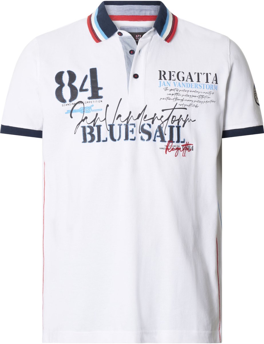 Jan Vanderstorm herren Poloshirt - 76/78 - wit - Plus Size
