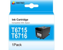 INKFIND T6716 T6715 maintenance box compatibel met Epson T6716 T6715 maintenance box voor Epson WorkForce Pro WF-C5210DW/C5290DW/C5710DWF/C5790DWF/M5299DW/M5799DWF/M5298DW/C529RDW/C579RDWF/3825/3820/4720/4725/4730/4740