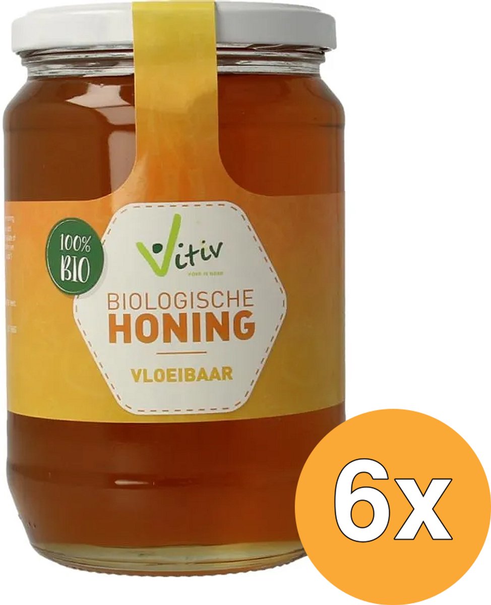 6x Vitiv Honing Vloeibaar Biologisch (900 gr)