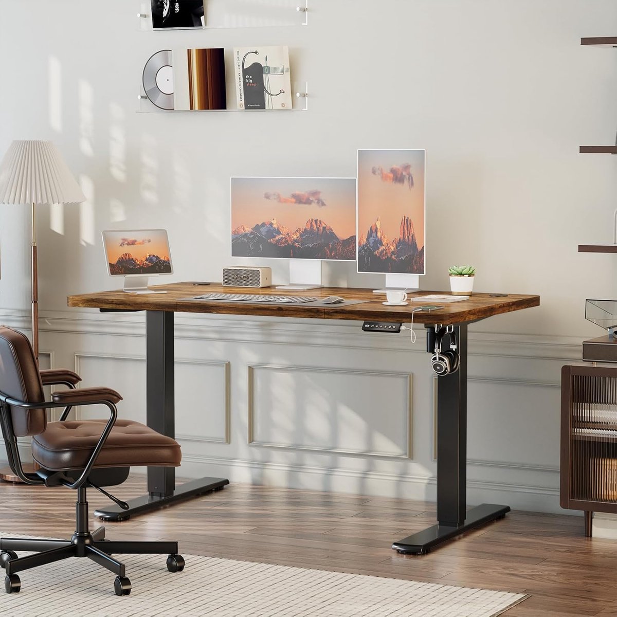 ErgoLift Pro Elektrisch In Hoogte Verstelbaar Bureau 120 x 60 cm met USB Oplaadpoort – Ergonomisch Zit Sta Bureau met Geheugenfunctie en Stalen Frame
