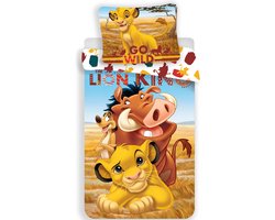 Disney The Lion King Dekbedovertrek Simba Timon en Pumba - 140 x 200 cm