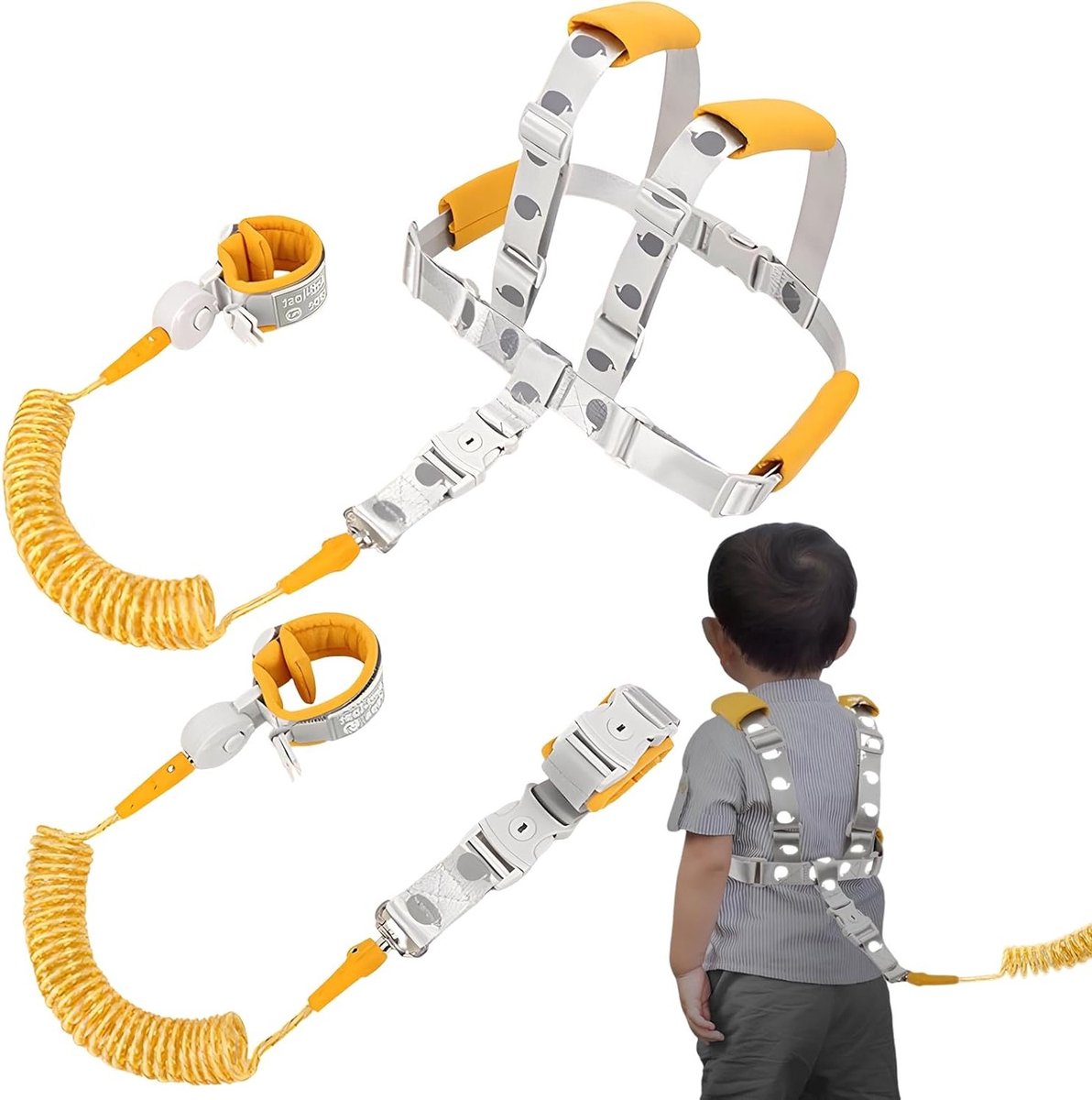 Veiligheidsriem voor Kinderen, 2.5 Meter Lange Anti-verlies Lijn, 2-in-1 Polsband met Slot en Verwijderbare Armband voor Bescherming en Vrijheid
