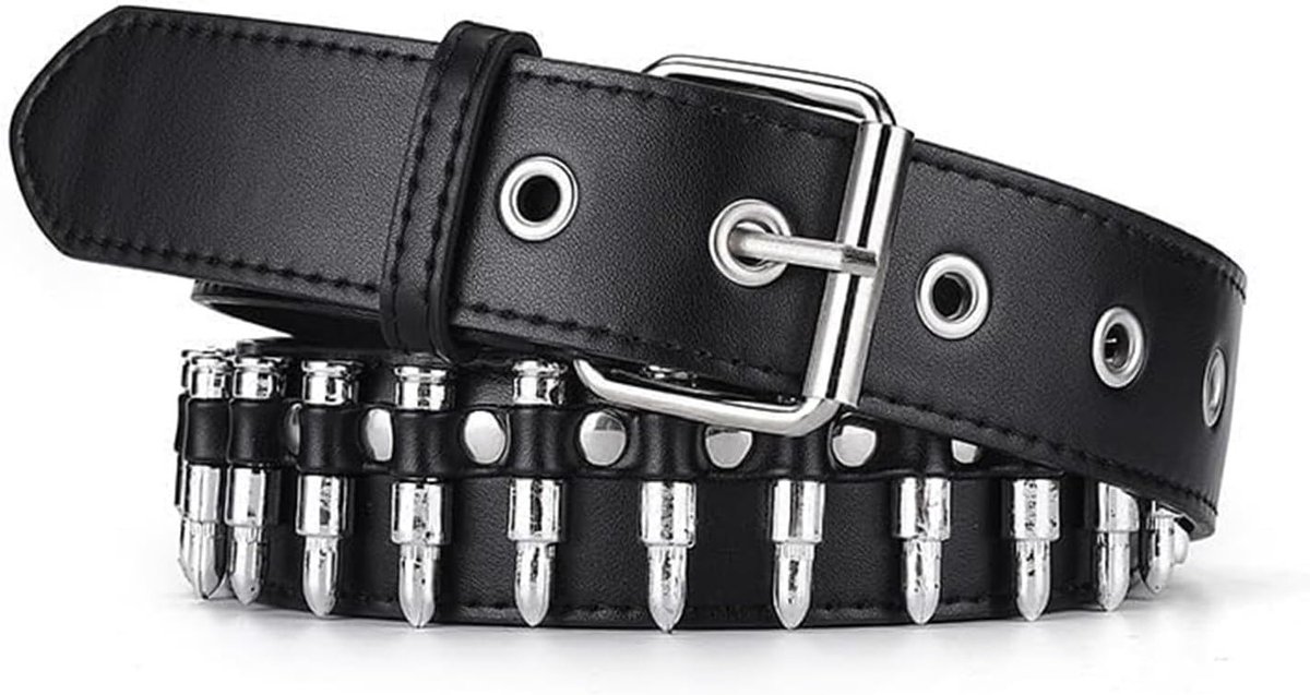 Rock Punk Y2K Riem voor Dames en Heren - Goth Leren Riem en Gothic Kledingaccessoires voor een Alternatieve Stijl