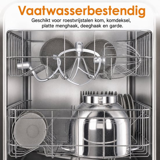 Jensaro Keukenmachine 1200W - Krachtige Stand Mixer 6L - Deegmixer - 6 Snelheden + Pulse - Stil - Groot Vermogen - RVS Kom van Merkloos — afbeelding 5