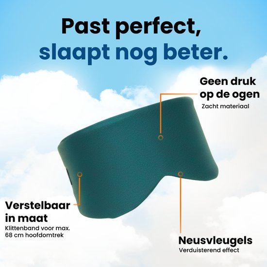 PurelyGoods® Slaapmasker - Oogmasker - Verduisterend - Mannen en Vrouwen - Katoen - Oceaan Blauw