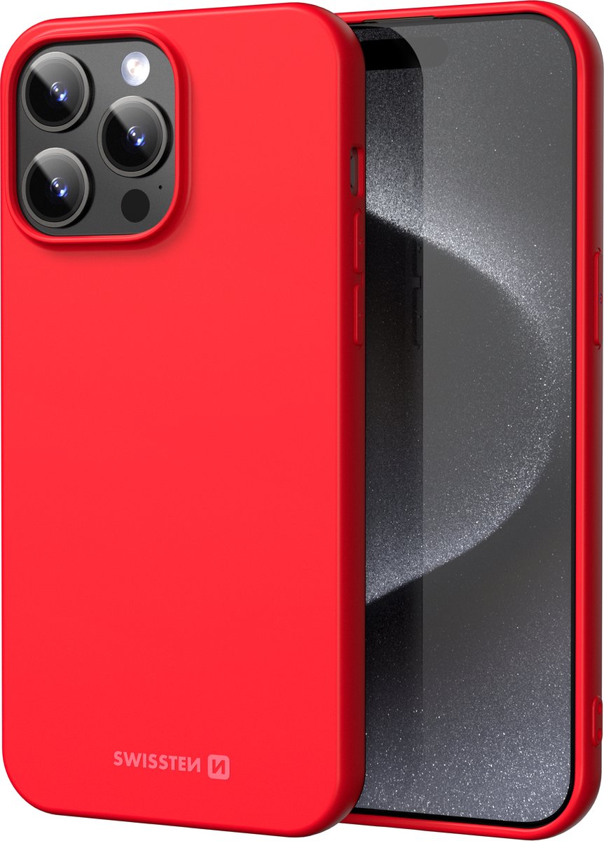 Swissten Soft Joy Apple iPhone geschikt voor 16 Plus Hoesje - Rood