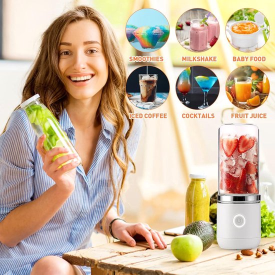 Mini Glazen Mixer Draagbare Smoothie Maker - USB Blender 350 ml - Shopnaam . — afbeelding 3