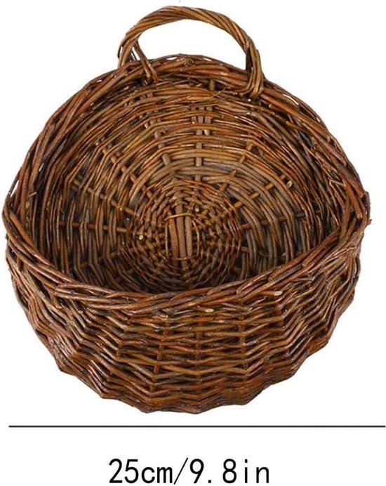 Rieten hangende mand, rustieke geschulpte rand muur plantenbak, 35 x 15